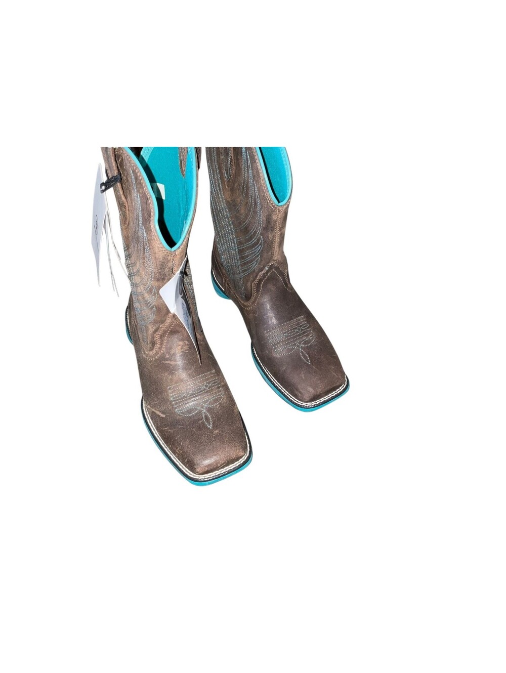 New! Women's 6B Ariat Anthem Java Brown/Turquoise Western Boots 10027247 - Picture 5 of 8